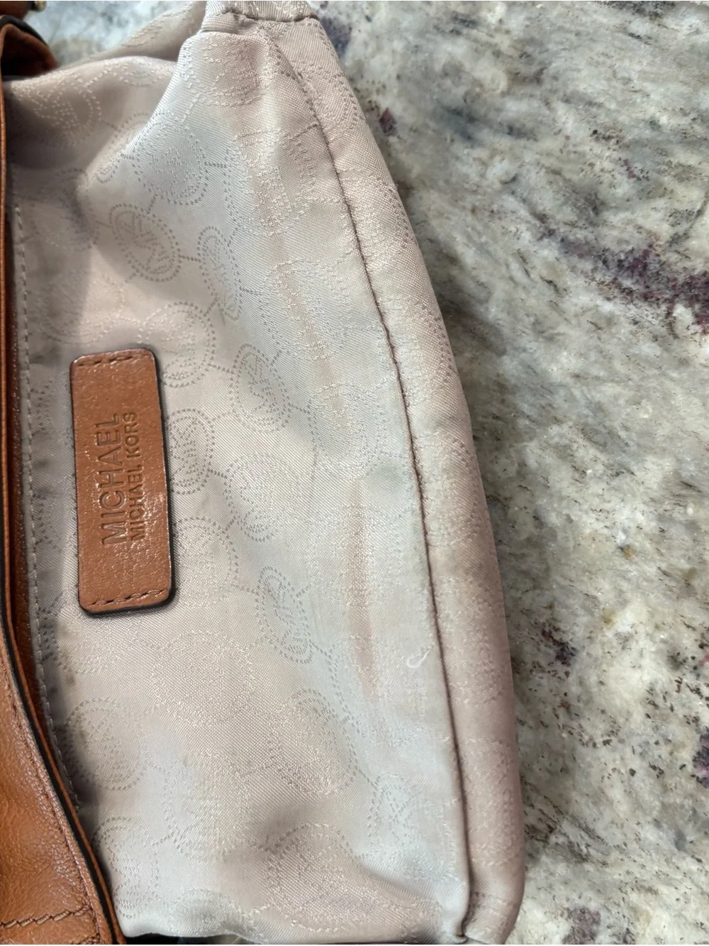 Michael Kors Tan Leather Crossbody with Gold Hardware